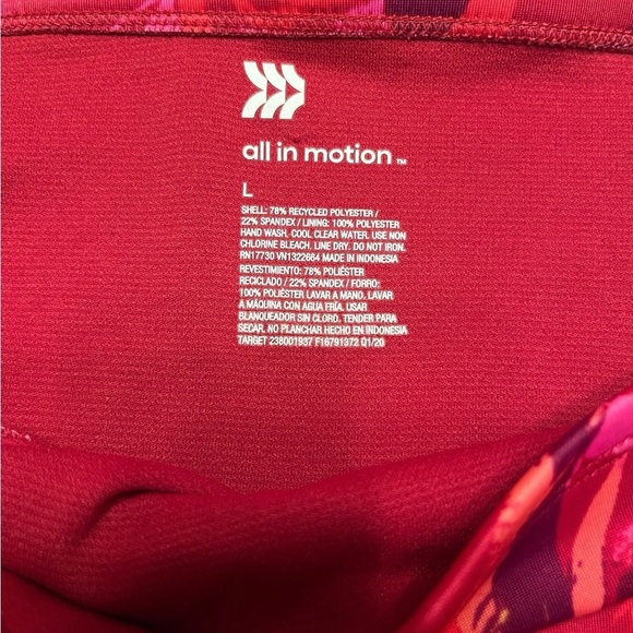 All in Motion Pink Lace Up Tropical Bikini Swimwear Set Size L - Picture 9 of 9